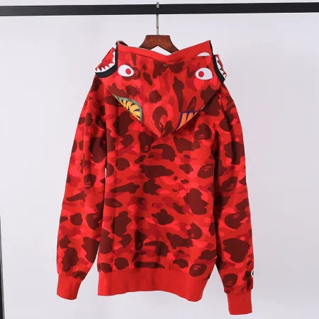 Red Double Hood BAPE Hoodie