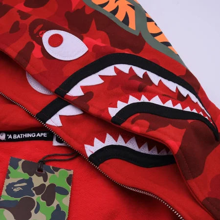 Red Double Hood BAPE Hoodie