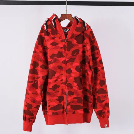 Red Double Hood BAPE Hoodie