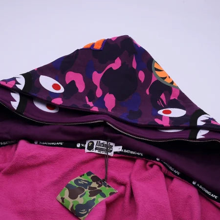 Purple Double Hood BAPE Hoodie