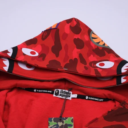 Red Double Hood BAPE Hoodie