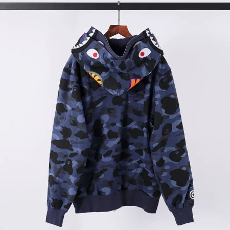 Blue Double Hood BAPE Hoodie