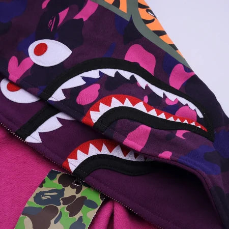 Purple Double Hood BAPE Hoodie