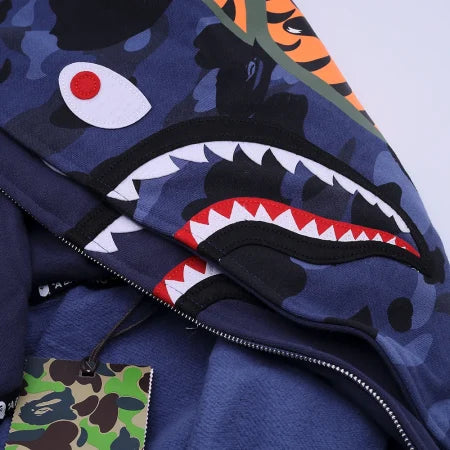 Blue Double Hood BAPE Hoodie