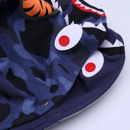 Blue Double Hood BAPE Hoodie
