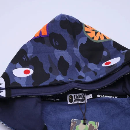 Blue Double Hood BAPE Hoodie