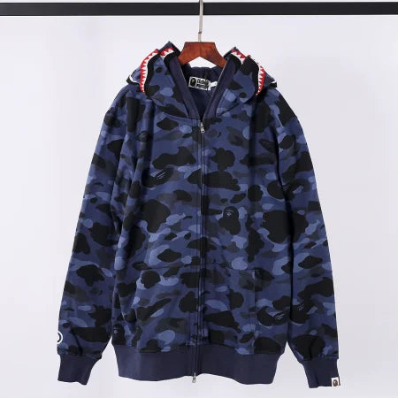 Blue Double Hood BAPE Hoodie