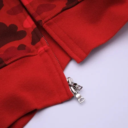 Red Double Hood BAPE Hoodie