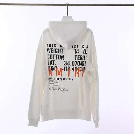 Amiri White Military Specs Stencil Hoodie