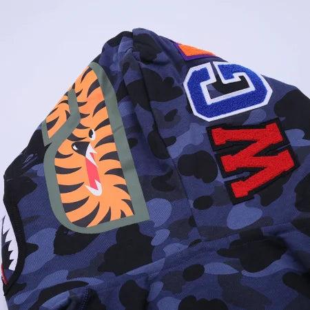 Blue Double Hood BAPE Hoodie
